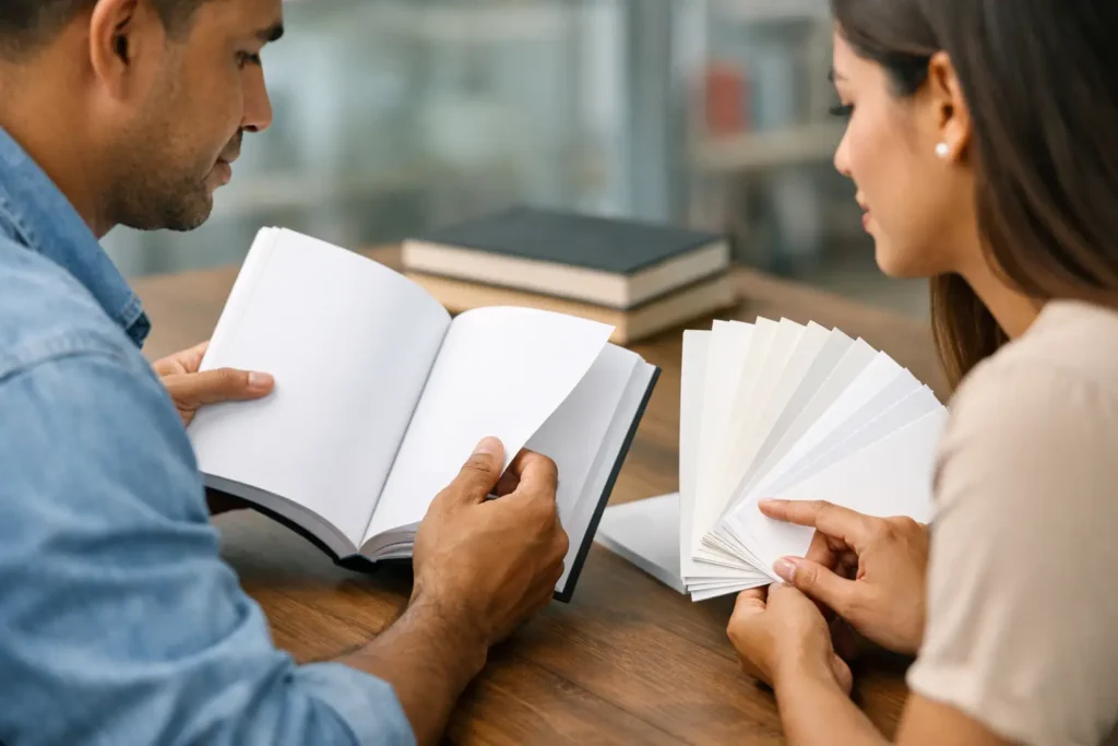 Cómo seleccionar gramaje interior de un libro